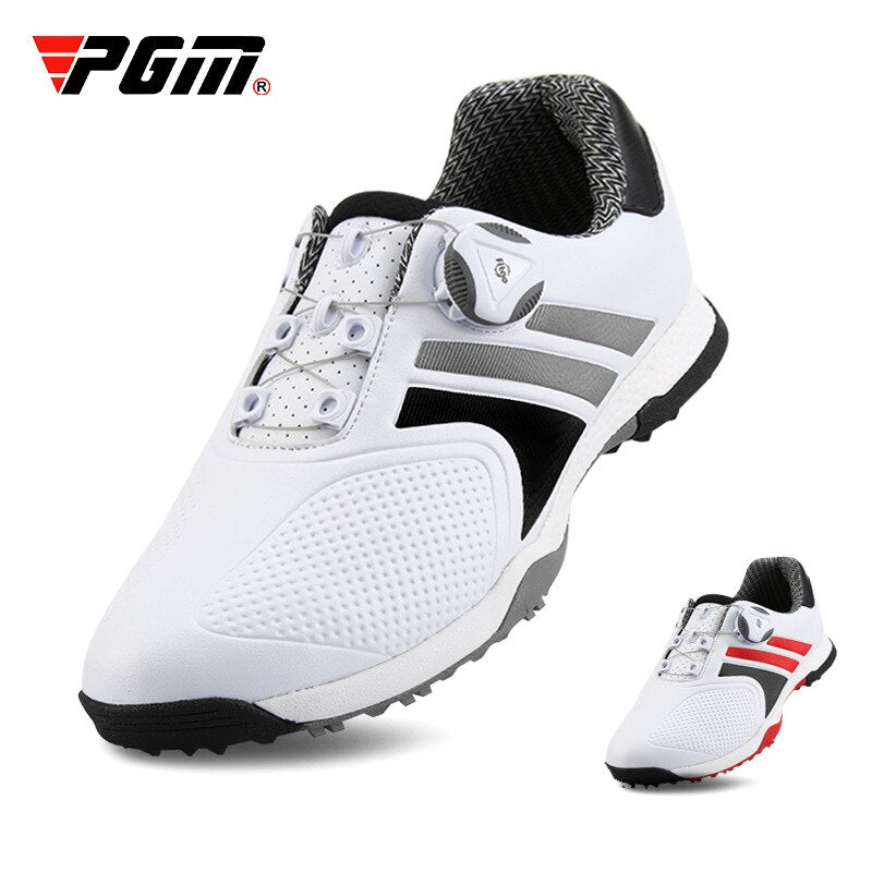 PGM Black Genuine Leather Golf Shoes Mens Waterproof Men England Style Anti-Skid Breathable Sneakers Casual Bussiness XZ118