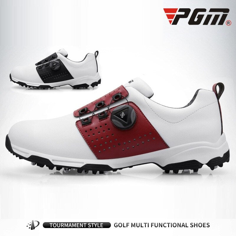 PGM Golf Shoes Men&#39;s Waterproof Sports Shoes Spikes Anti-skid Sport Sneaker Male Knobs Buckle Golf Shoes XZ096