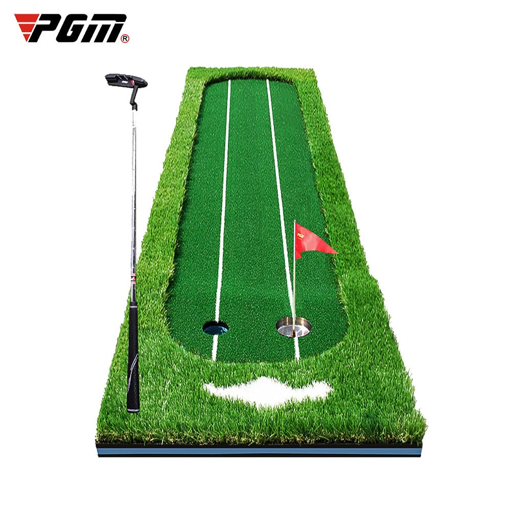 PGM Portable 3m Indoor Golf Putting Green Swing Trainer Set Putter Fairway Lawn Golf Training Aids Office Home Mat GL009