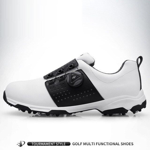 PGM Golf Shoes Men&#39;s Waterproof Sports Shoes Spikes Anti-skid Sport Sneaker Male Knobs Buckle Golf Shoes XZ096