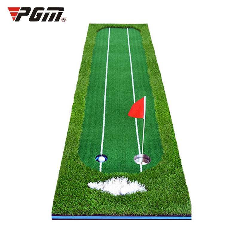 PGM Portable 3m Indoor Golf Putting Green Swing Trainer Set Putter Fairway Lawn Golf Training Aids Office Home Mat GL009