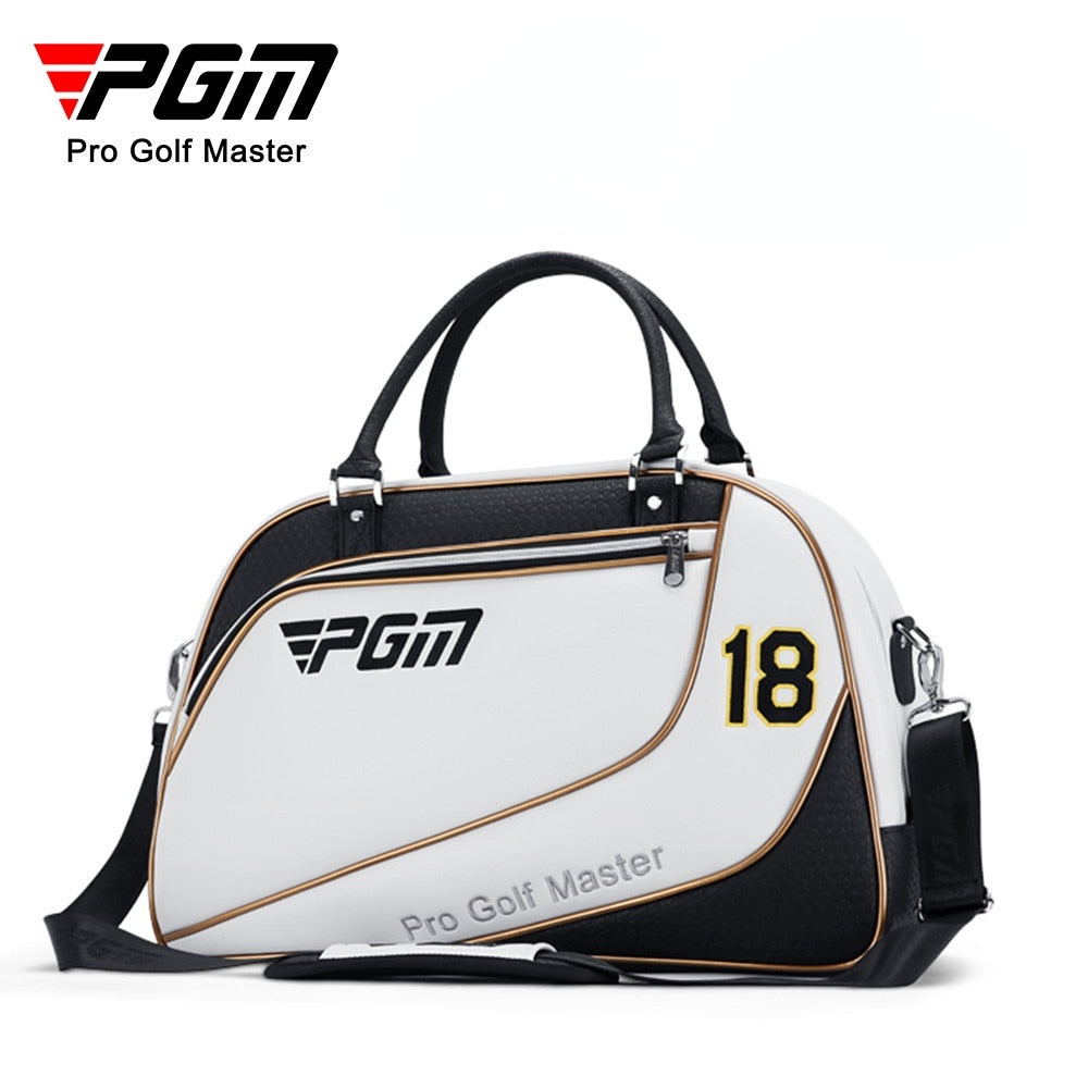 PGM Men Golf Clothing Bag Water Proof PU Ball Bag Large Capacity Clothes Bag Golf Shoes Bag Travelling Storage Handbag YWB035