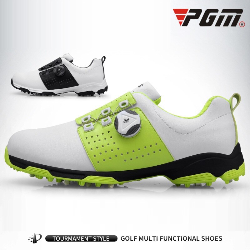 PGM Golf Shoes Men&#39;s Waterproof Sports Shoes Spikes Anti-skid Sport Sneaker Male Knobs Buckle Golf Shoes XZ096